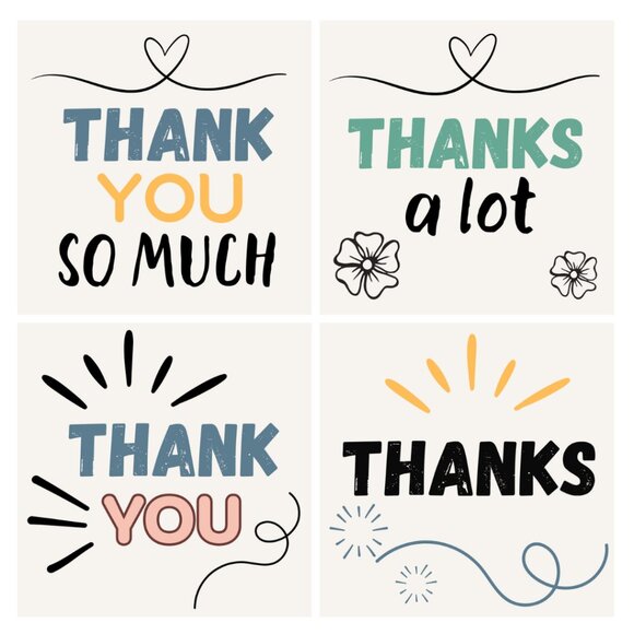 160 Pc Bundle Thank you Cards and Stickers - Picture 3 of 3